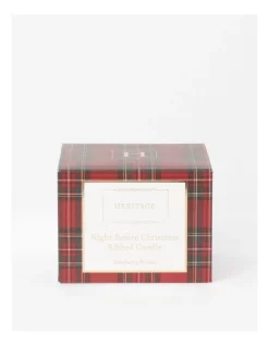 New 😍 Heritage Night Before 🎁 Christmas Large Ribbed Candle Raspberry Brulee 🤩 -candle shop unnamed file 448