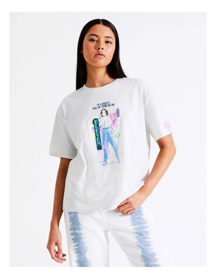 Best Sale β Miss Shop Stranger Things Eleven Boyfriend Tee In Grey π― 4 Best Sale β Miss Shop Stranger Things Eleven Boyfriend Tee In Grey π― - Image 3