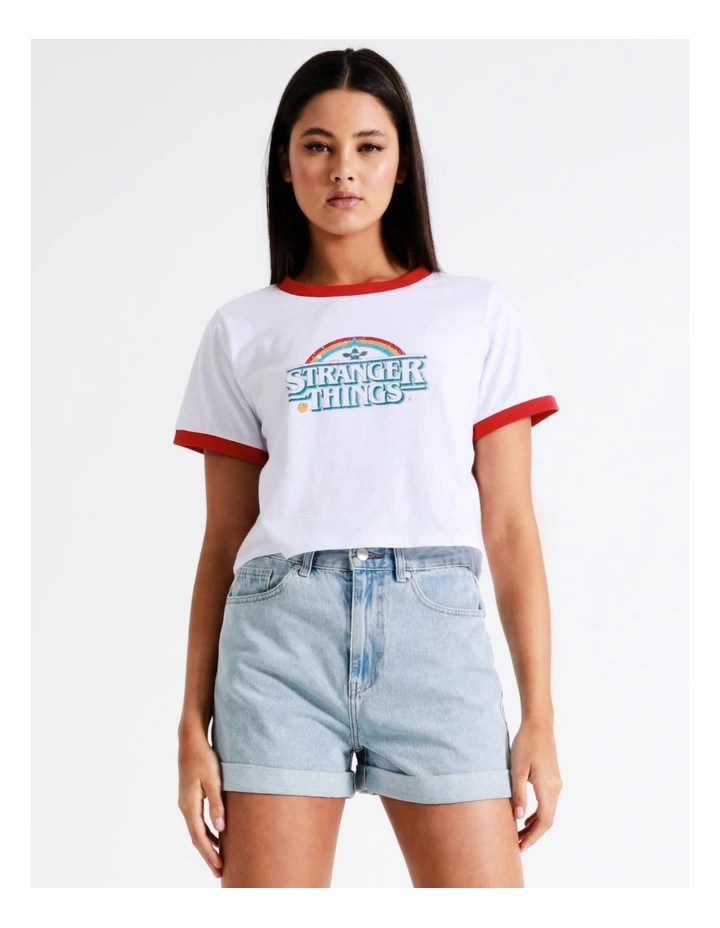 Best Pirce π Miss Shop Stranger Things Retro Cropped Tee In White π― 5 Best Pirce π Miss Shop Stranger Things Retro Cropped Tee In White π― - Image 3