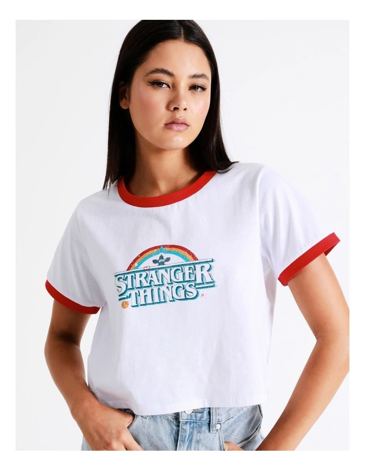 Best Pirce π Miss Shop Stranger Things Retro Cropped Tee In White π― 7 Best Pirce π Miss Shop Stranger Things Retro Cropped Tee In White π― - Image 5