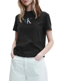 Promo 👍 Calvin Klein 👖 Jeans Gradient Tee In Black 🤩