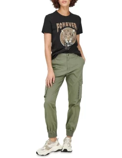 Hot Sale 😍 ONLY Lucy Reg Cheetah Short Sleeve Top In Black ❤️ -candle shop unnamed file 813