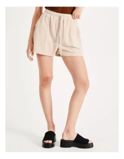 Outlet 🛒 Miss Shop Organic Cotton Blend Terry Short In Beige 👏 -candle shop unnamed file 830