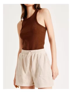 Outlet 🛒 Miss Shop Organic Cotton Blend Terry Short In Beige 👏 -candle shop unnamed file 831
