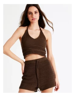 Top 10 ⭐ Miss Shop Organic Cotton Crochet Short In Brown 🛒 -candle shop unnamed file 868