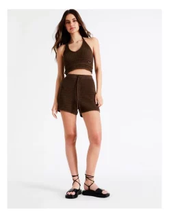 Top 10 ⭐ Miss Shop Organic Cotton Crochet Short In Brown 🛒 -candle shop unnamed file 869