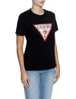 Best deal 🔥 Guess Classic Logo Crew Neck Tee Black ⌛ -candle shop unnamed file 875