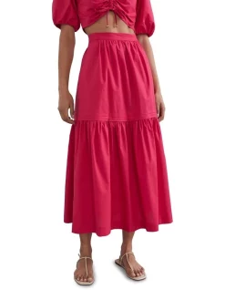 Deals ✔️ French Connection Pintuck Tiered Midi 👗 Skirt 🌟