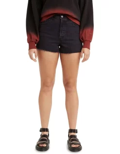 Buy 😀 Levi's Ribcage Shorts Black Lake ⌛