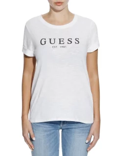 Budget βοΈ Guess 1981 Rolled Cuff Tee White π