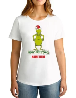 Coupon 👏 TWIDLA Personalised T-Shirts 👩 Women's Dr.Seuss Guess Who's Back Xmas Personalised Cotton T-Shirt 🔥