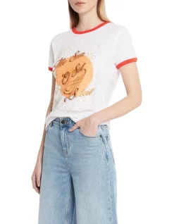 Best Pirce 🧨 Sass & Bide Le Soleil Fitted Tee In White 😍 -candle shop unnamed file 917