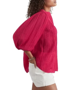 Coupon 💯 French Connection 🌞 Summer Textured 👕 Shirt In Pink 🧨 -candle shop unnamed file 943