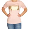 Promo ⭐ Guess Jone Short Sleeve Crew Neck Tee Pink 😍