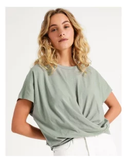Buy 🥰 Tokito Organic Cotton Twist Front Tee In Iceberg Green 🛒 -candle shop unnamed file 963